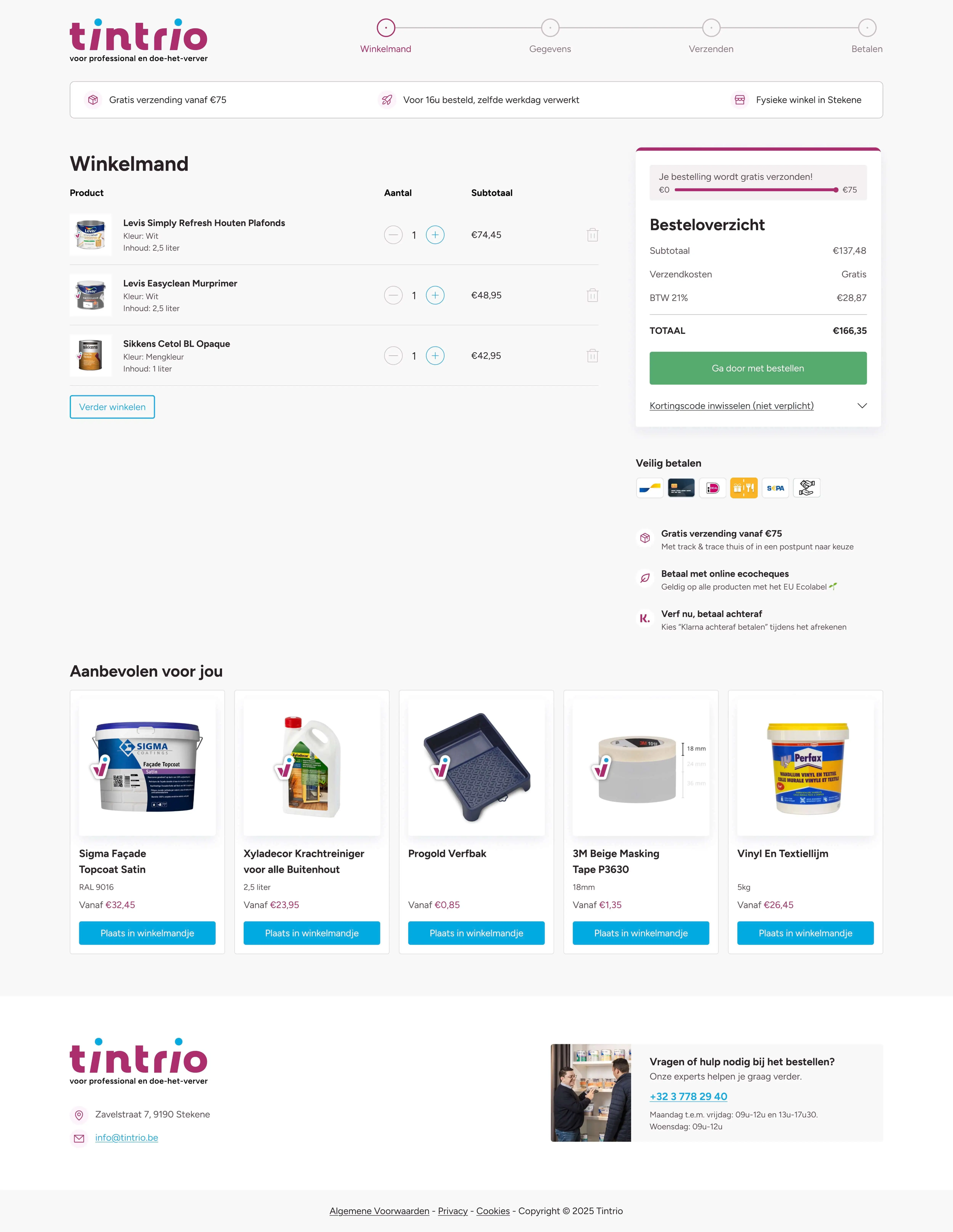 Tintrio - Winkelmand - Redesign